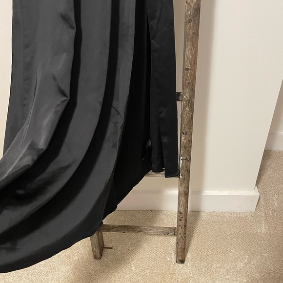 Free People Black V-Neck Open Back Satin Maxi Slip Dress - Picture 4 of 10